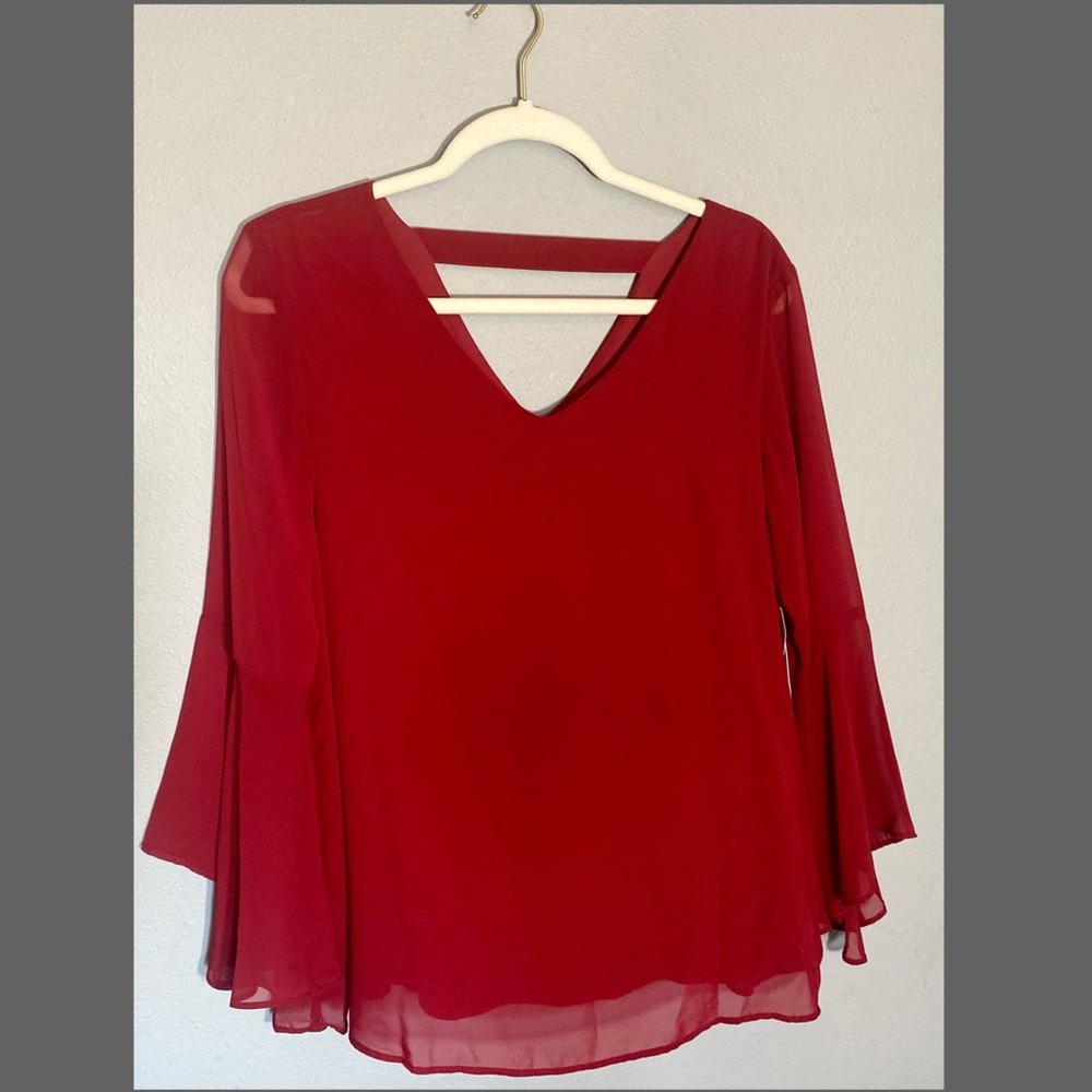 Flowy red blouse